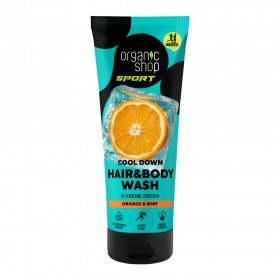 Gel de duș păr și corp Organic Shop SPORT Cool Down X-treme Fresh, 200 ml